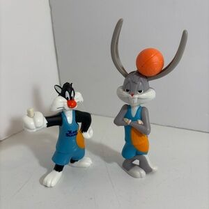 Warner Bros. Looney‎ tunes space jam Toon squad Bugs Bunny & Sylvester figurines